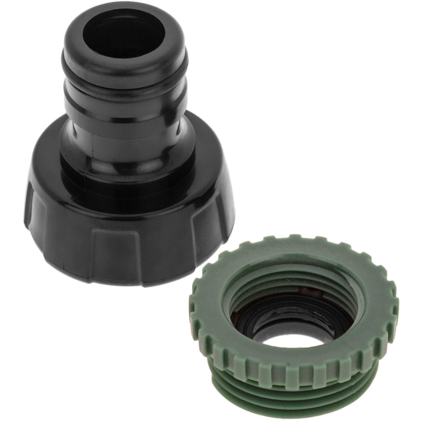 Pack De 5 Unidades Adaptador De Grifo Hembra Con Rosca De 3/4 - 1 Pulgada Color Negro Y Verde_1