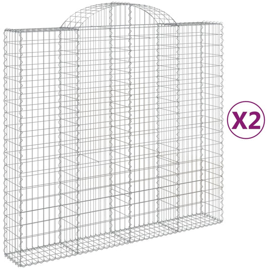 Cestas De Gaviones 2 Uds Forma De Arco Hierro 200x50x180/200 Cm_0