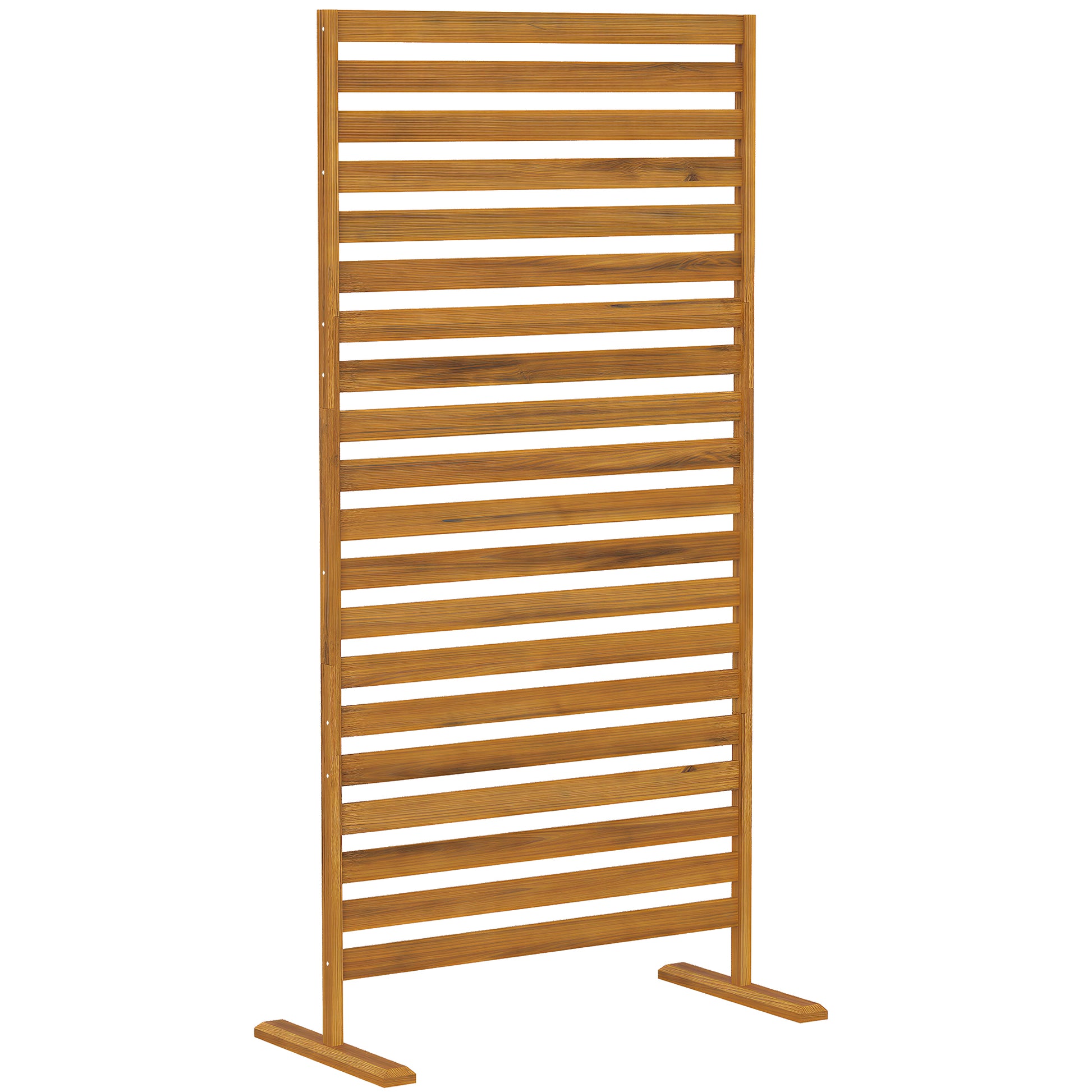 Outsunny Biombo De Madera 170x80 Cm Biombo Separador De Ambientes Marrón_0