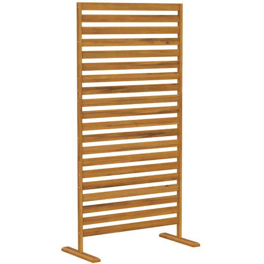 Outsunny Biombo De Madera 170x80 Cm Biombo Separador De Ambientes Marrón_0