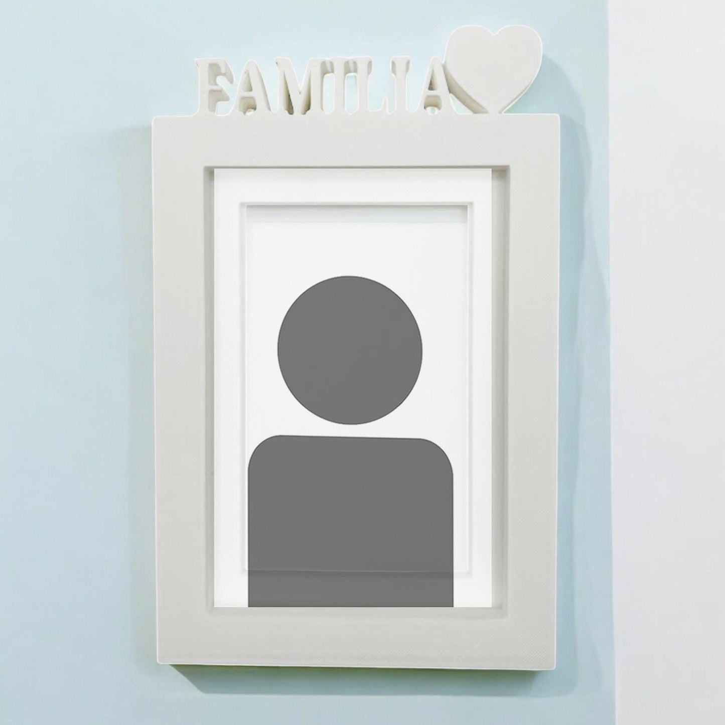 Marco De Fotos Mesa O Pared Modelo Familia 20.5x13.5cm Para Fotos 10x15cm Blanco