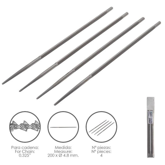Limas Cadena Motosierra 200 X Ø 4.8 Mm. 0.325 (pack 4 Piezas)_0