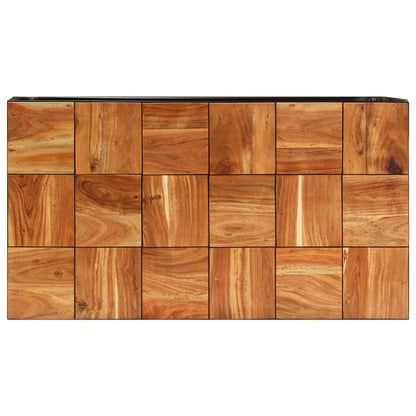 Mesa De Centro Madera Maciza De Acacia Y Acero 110x60x40 Cm_2
