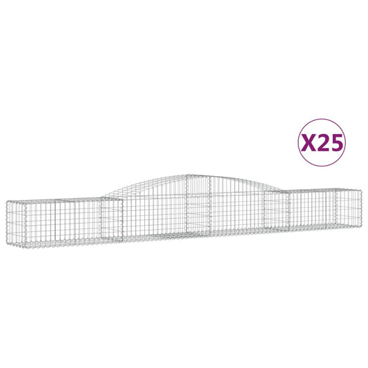 Cestas De Gaviones 25 Uds Forma De Arco Hierro 400x50x40/60 Cm_0