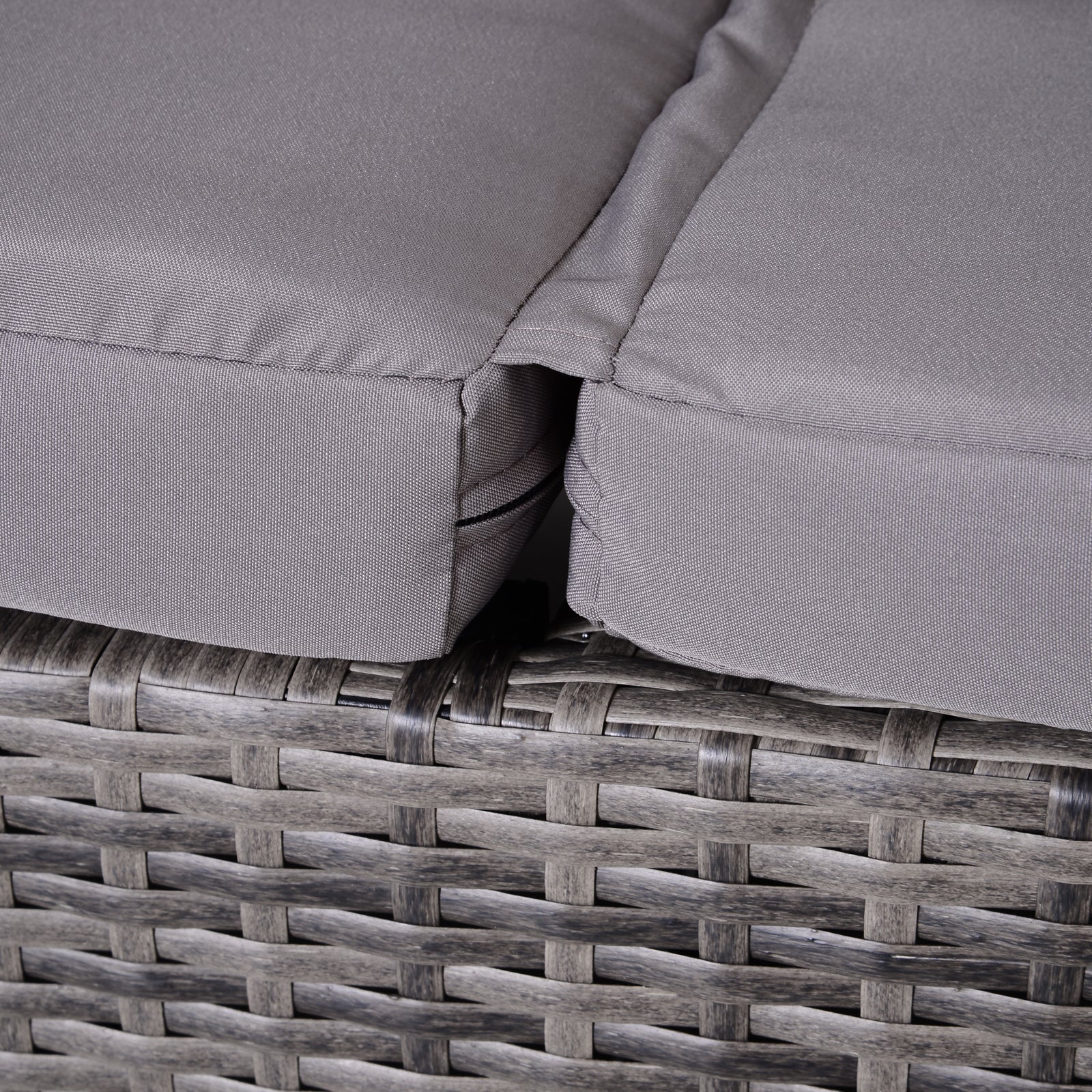 Outsunny Conjunto De Sofás De Ratán 3 Piezas Almacenaje Respaldo Ajustable Gris_4