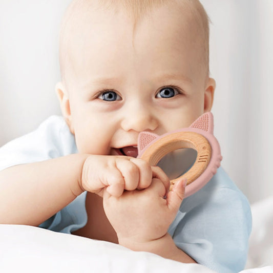 Babyono Mordedor De Madera Y Silicona | Alivio Natural Con Doble Textura_0