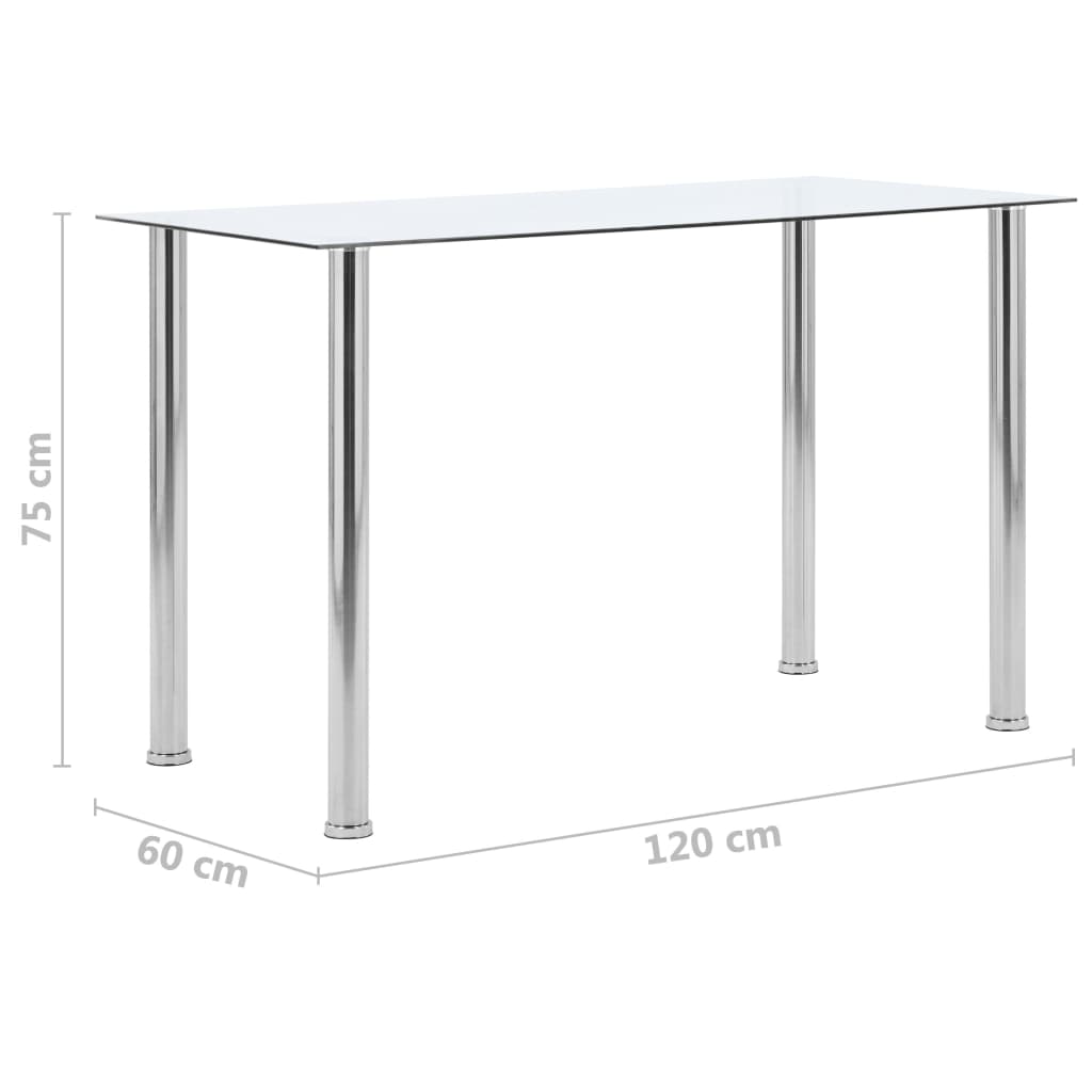 Mesa De Comedor Vidrio Templado Transparente 120x60x75 Cm_3