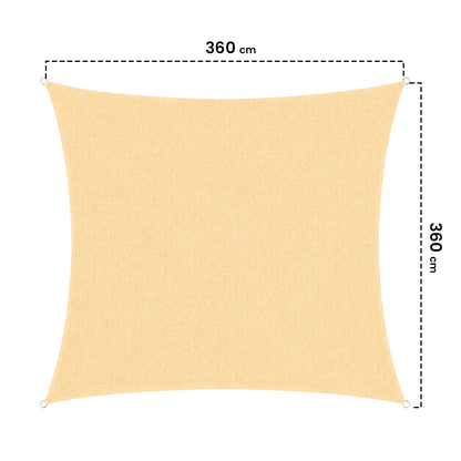 Toldo Vela Permeable Caudrada 3.6x3.6 M Beige Nortene_1