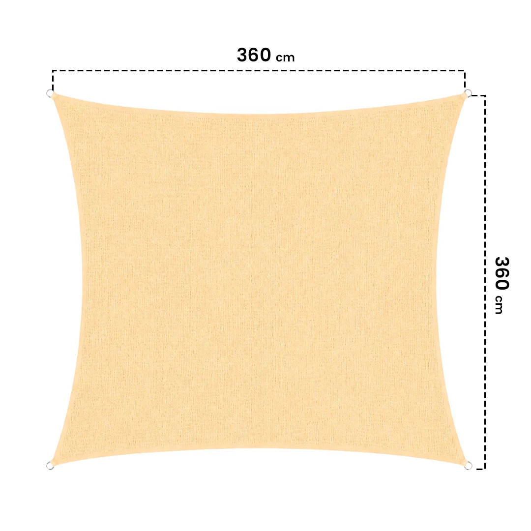 Toldo Vela Permeable Caudrada 3,6x3,6 M Beige Nortene_1