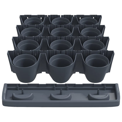 Set De Plantas Jardín Vertical 12 Uds Polipropileno Antracita_3