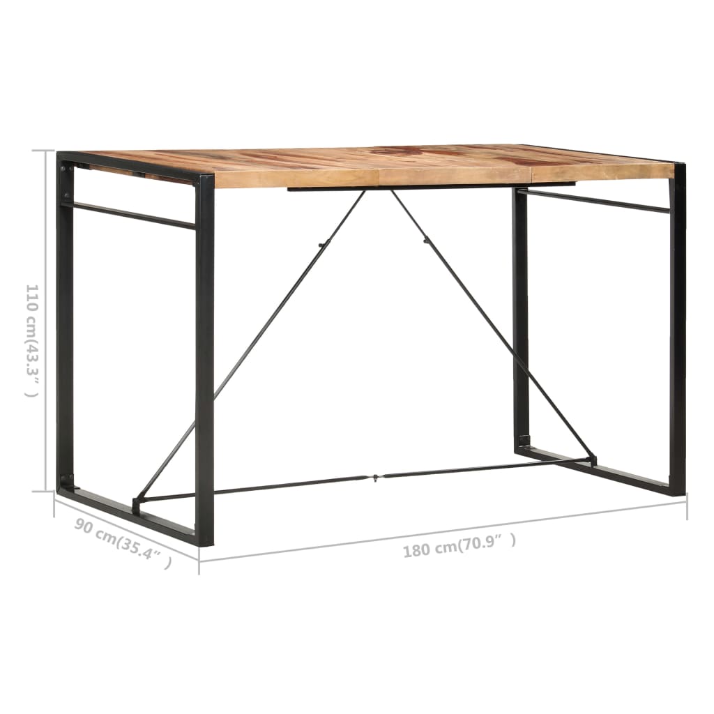Mesa De Bar Madera Maciza De Sheesham 180x90x110 Cm_3