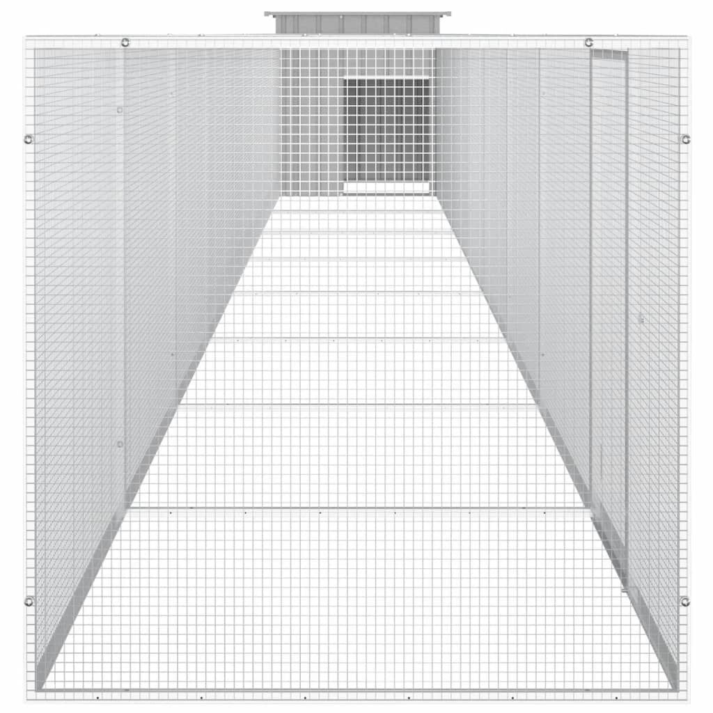 Vidaxl Gallinero De Acero Galvanizado Gris 900x91x100 Cm_3