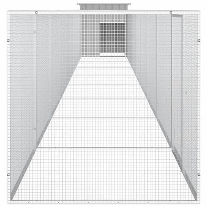 Vidaxl Gallinero De Acero Galvanizado Gris 900x91x100 Cm_3