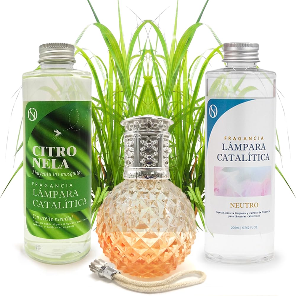 Pack Ahorro Lámpara Catalítica Orange Diamonds + Fragancia Citronela 200ml + Limpiador Neutro 200ml + Mecha Repuesto_0