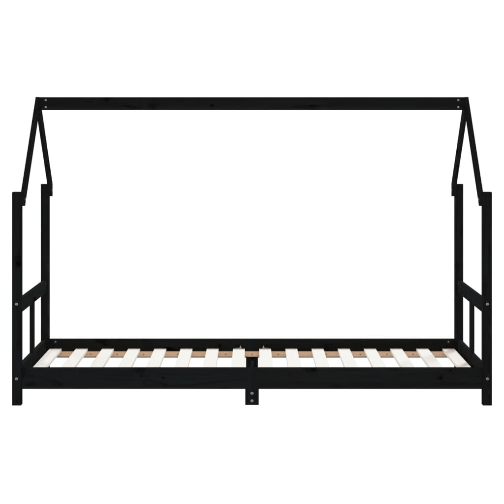 Vidaxl Estructura De Cama Para Niños Madera De Pino Negro 80x200 Cm_3