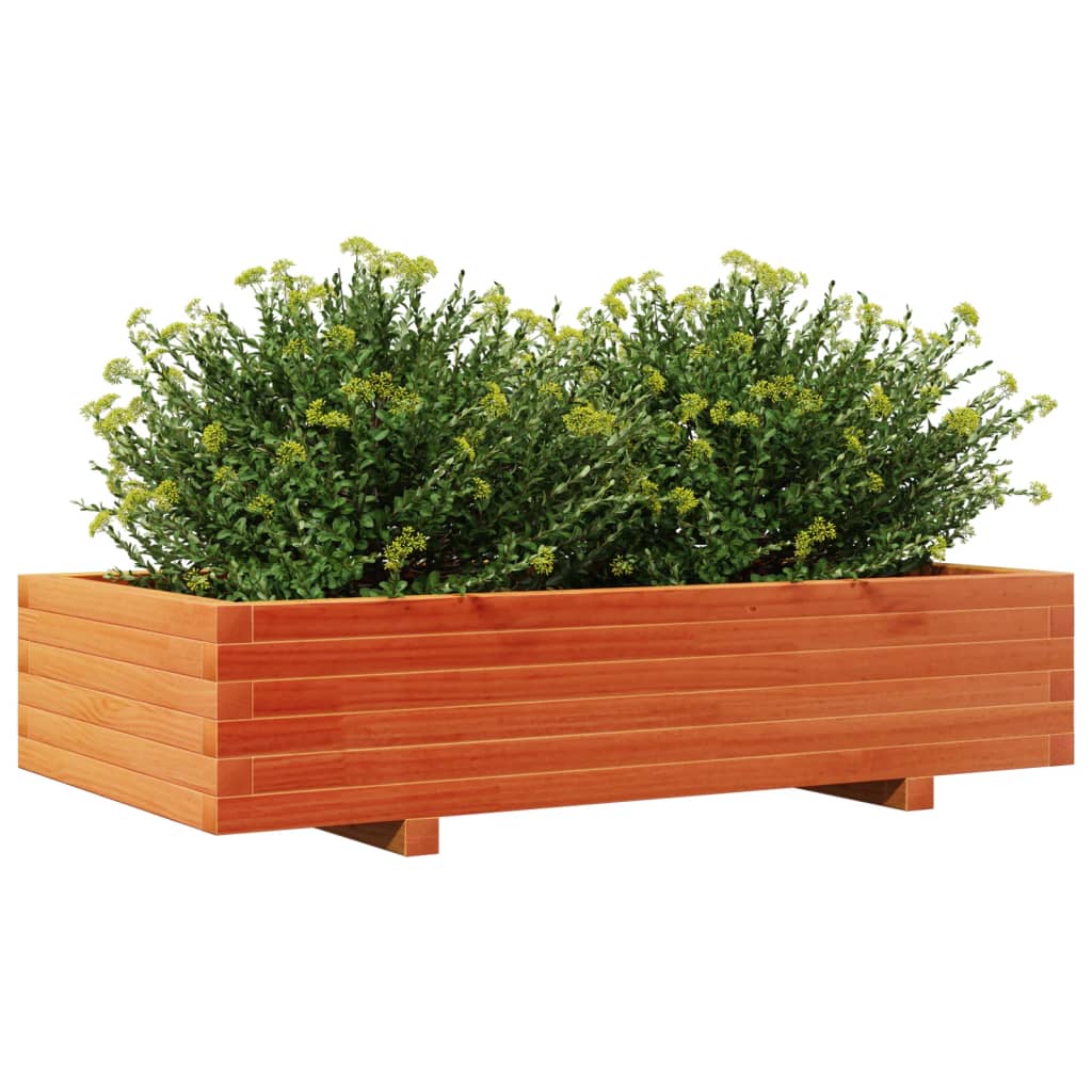 Jardinera De Madera Maciza De Pino Marrón Cera 110x60x26,5 Cm_3