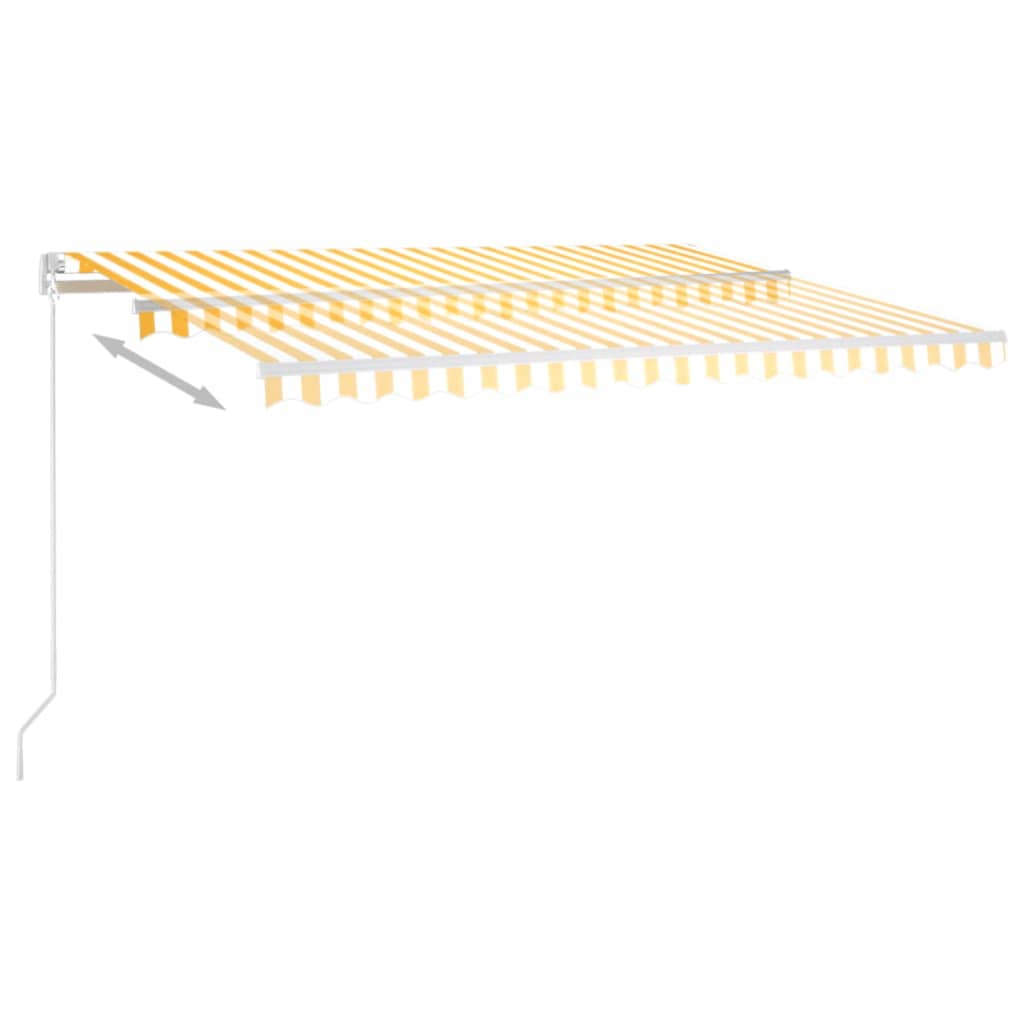 Toldo Manual Retráctil Amarillo Y Blanco 450x350 Cm_5
