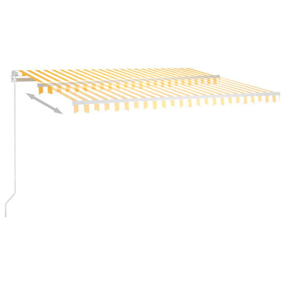 Toldo Manual Retráctil Amarillo Y Blanco 450x350 Cm_5