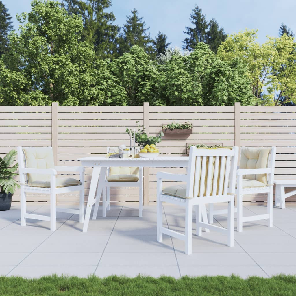 Vidaxl Cojín Silla Jardín Respaldo Bajo 4 Uds Tela Crema 100x50x7 Cm_1