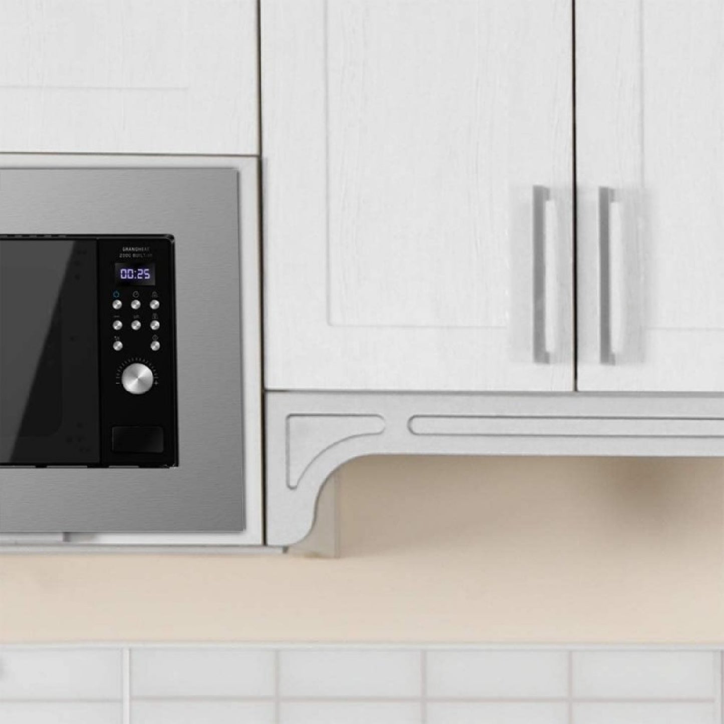 Microondas Encastrable Digital Grandheat 2000 Built-in Steel Black. 700w, Integrable, 20l, Grill, 9 Funciones Preconfiguradas, Quick Start, Diseño E_1