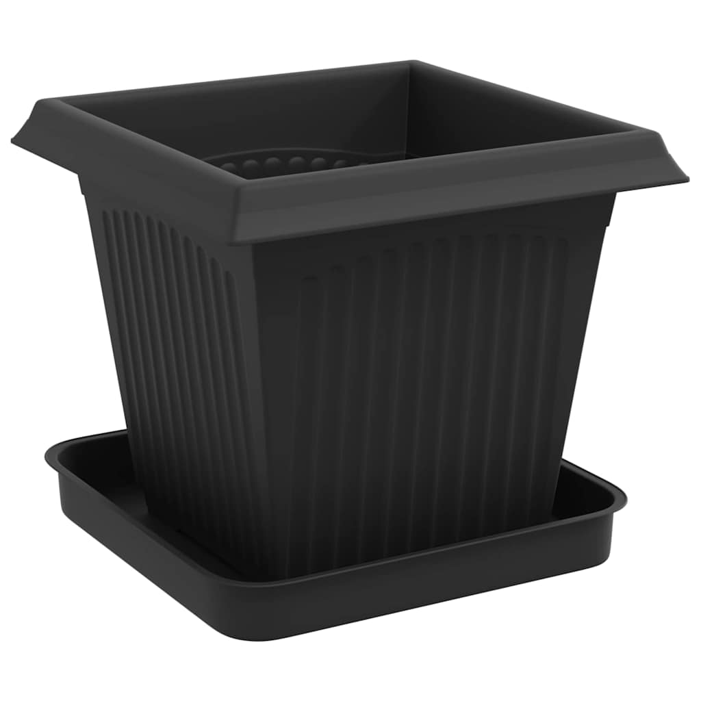 Macetas 24 Pcs Negro 16 X 16 X 14 Cm Plástico_4