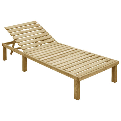 Tumbona Con Cojín Negro Madera De Pino Impregnada_1