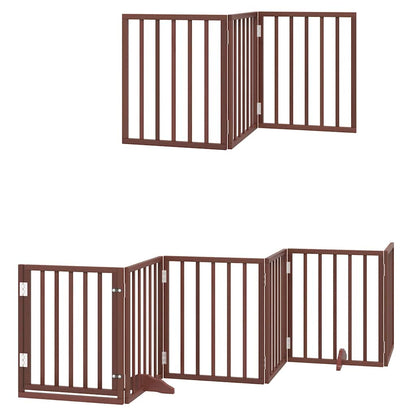 Vidaxl Puerta De Perros Plegable 15 Paneles Madera Álamo Marrón 750 Cm_2