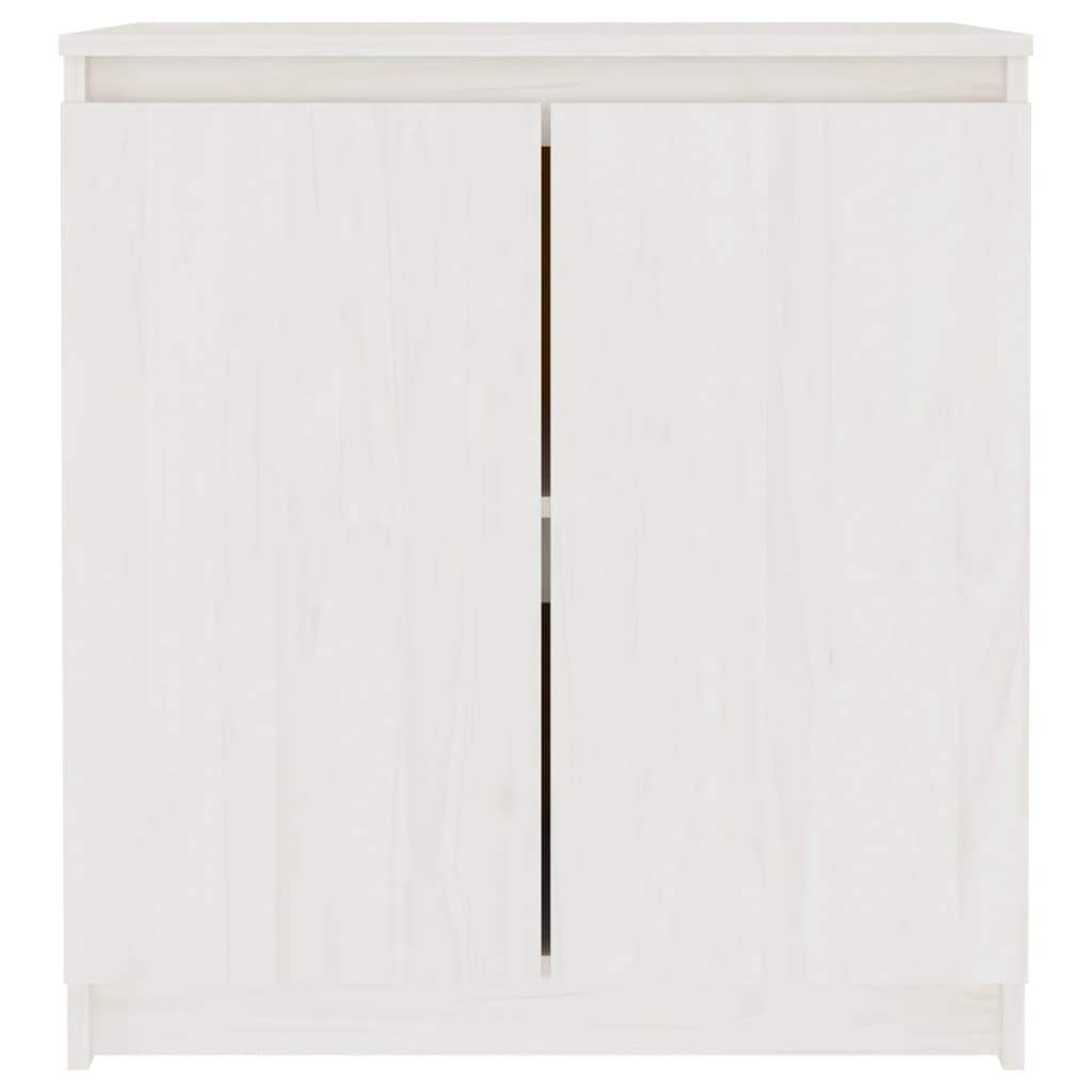 Armario Auxiliar Madera Maciza De Pino Blanco 60x36x65 Cm / Vetonek_2
