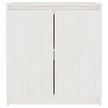 Armario Auxiliar Madera Maciza De Pino Blanco 60x36x65 Cm / Vetonek_2