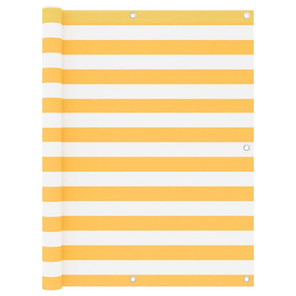 Vidaxl Toldo Para Balcón Tela Oxford Blanco Y Amarillo 120x400 Cm_0