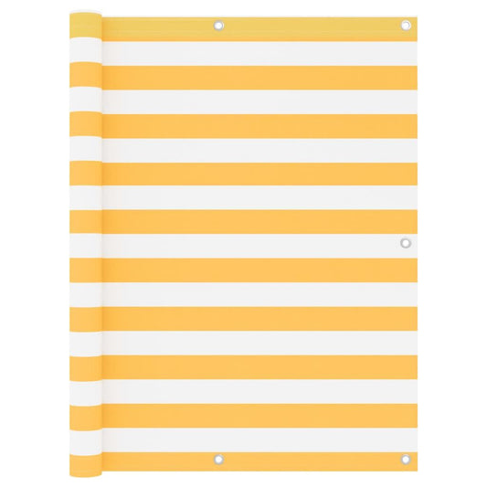 Vidaxl Toldo Para Balcón Tela Oxford Blanco Y Amarillo 120x400 Cm_0