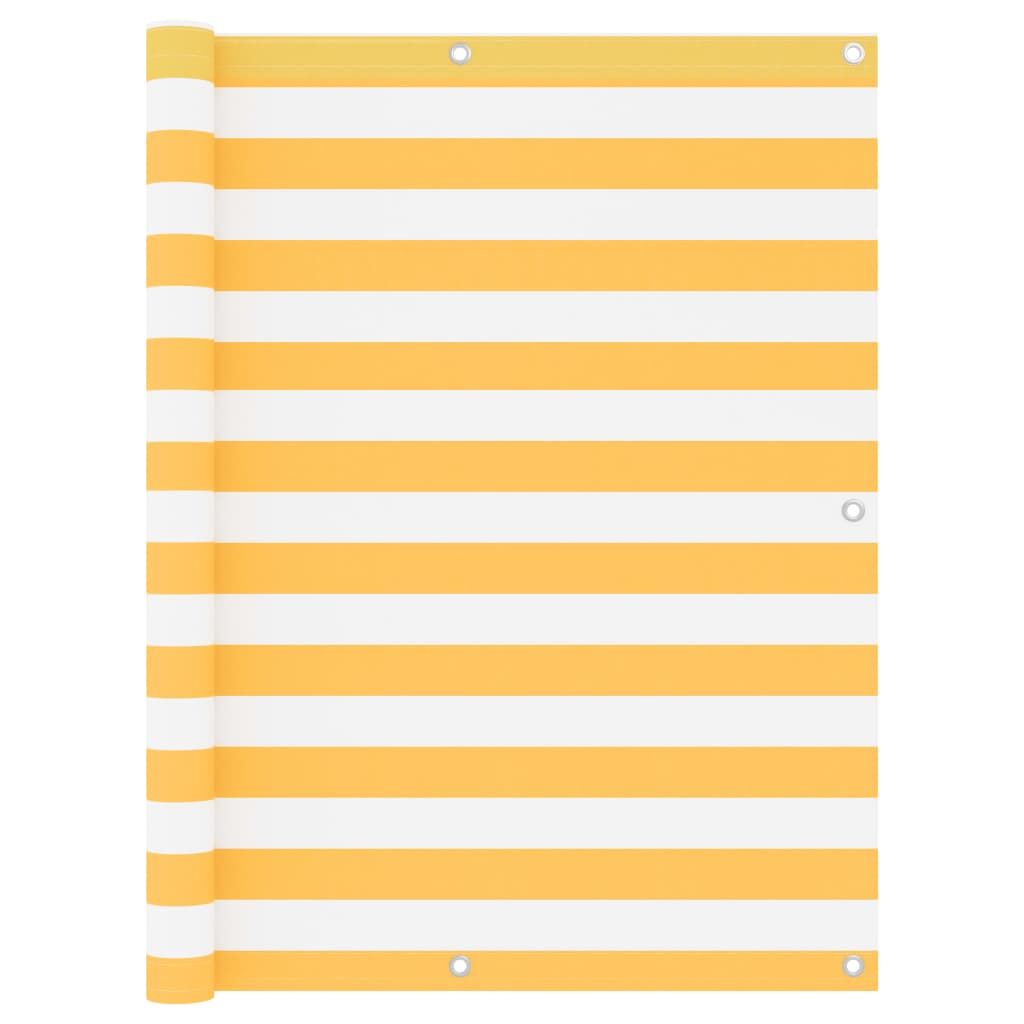 Vidaxl Toldo Para Balcón Tela Oxford Blanco Y Amarillo 120x600 Cm_0