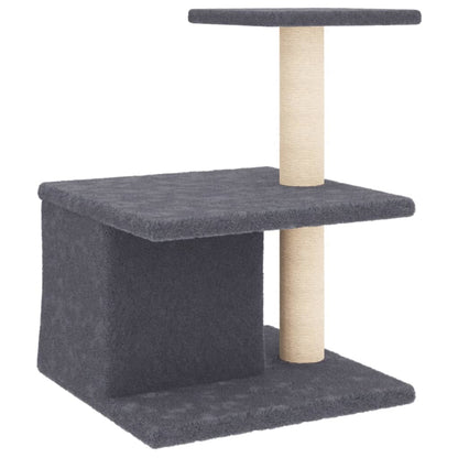 Rascador Para Gatos Con Postes De Sisal Gris Oscuro 48 Cm_4