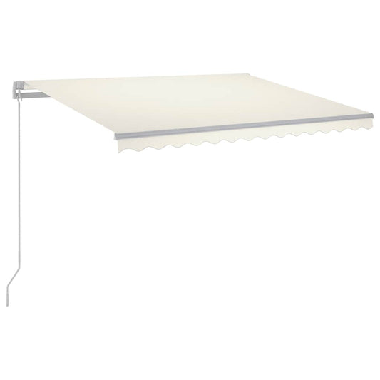 Toldo Manual Retráctil Con Led Crema 300x250 Cm_0