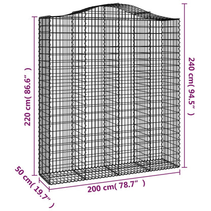 Cestas De Gaviones 11 Uds Forma De Arco Hierro 200x50x220/240cm_5