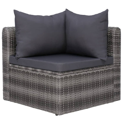 Vidaxl Set De Sofás De Jardín 7 Piezas Y Cojines Ratán Sintético Gris_3