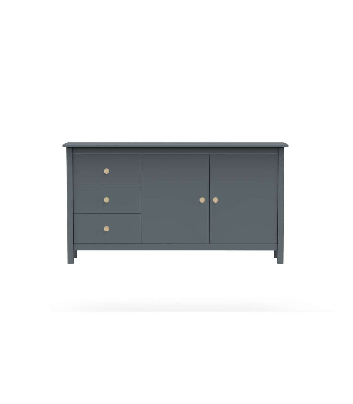 Aparador 2 Puertas 3 Cajones Maxi Acabado Verde Petróleo, 80cm(alto) 130cm(ancho) 40cm(fondo)_0