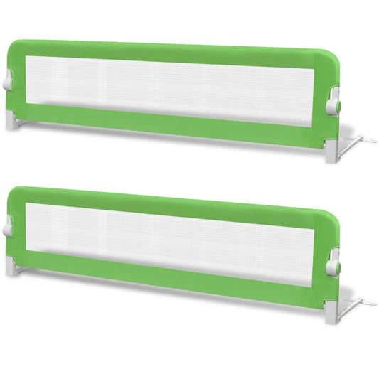 Vidaxl Barandilla De Seguridad Cama De Niño 2 Uds Verde 150x42 Cm_0