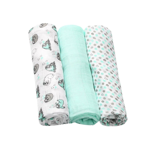 Pack 3 Muselinas Bambú Organico 70x70 Cm Mint_0