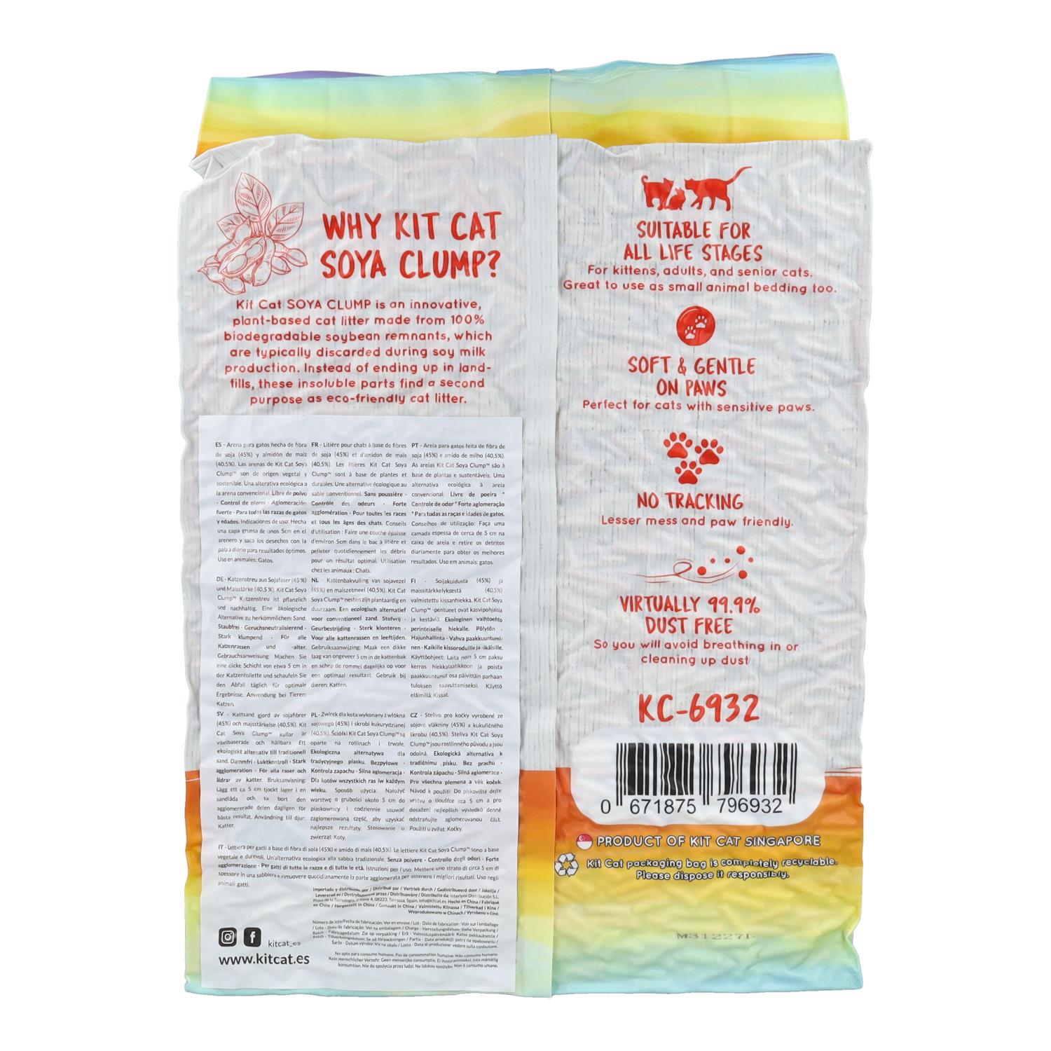 Pack 12x Kit Cat Arena Eco SoyaClump - Confetti 7 L Arena para gatos