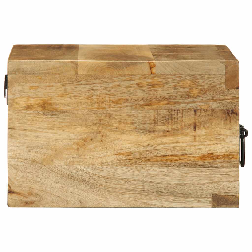Mesita De Noche De Pared Madera Maciza De Mango Rugosa_4