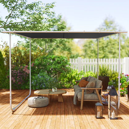Outsunny Pérgola 3x3 M Con Ruedas Protección Uv 30+ Impermeable Gris Oscuro_3