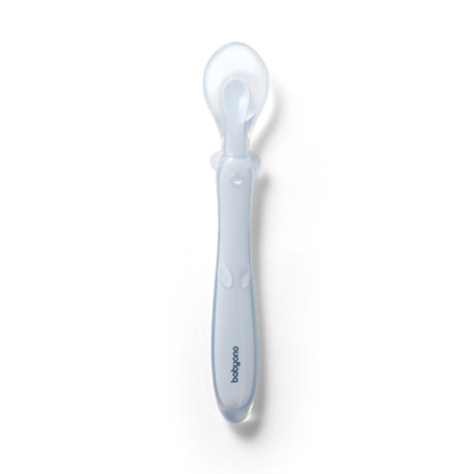 Cuchara De Silicona Flexible Para Bebés Azul_0