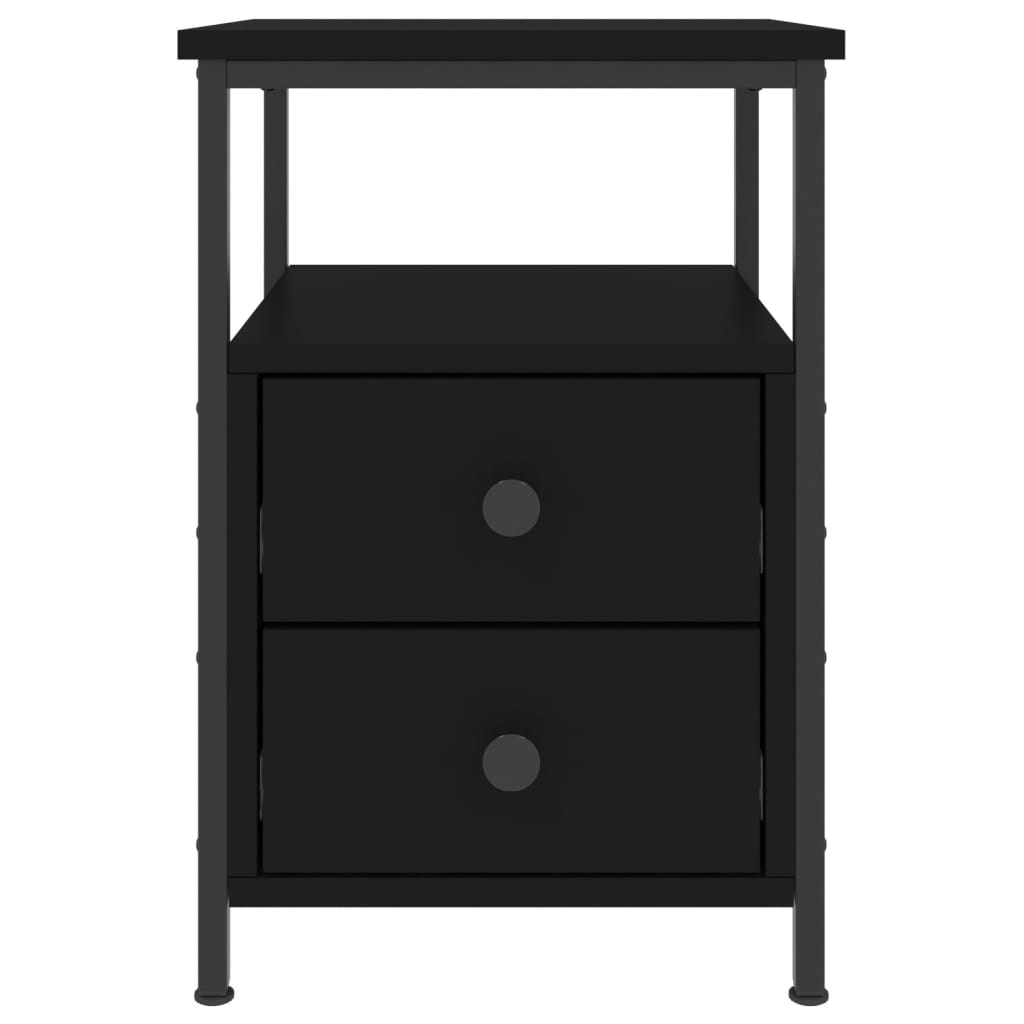 Mesita De Noche Madera De Ingeniería Negro 34x35,5x50 Cm_3