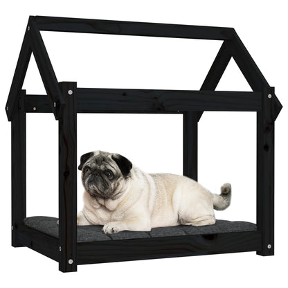 Vidaxl Cama Para Perros Madera Maciza De Pino Negro 71x55x70 Cm_3