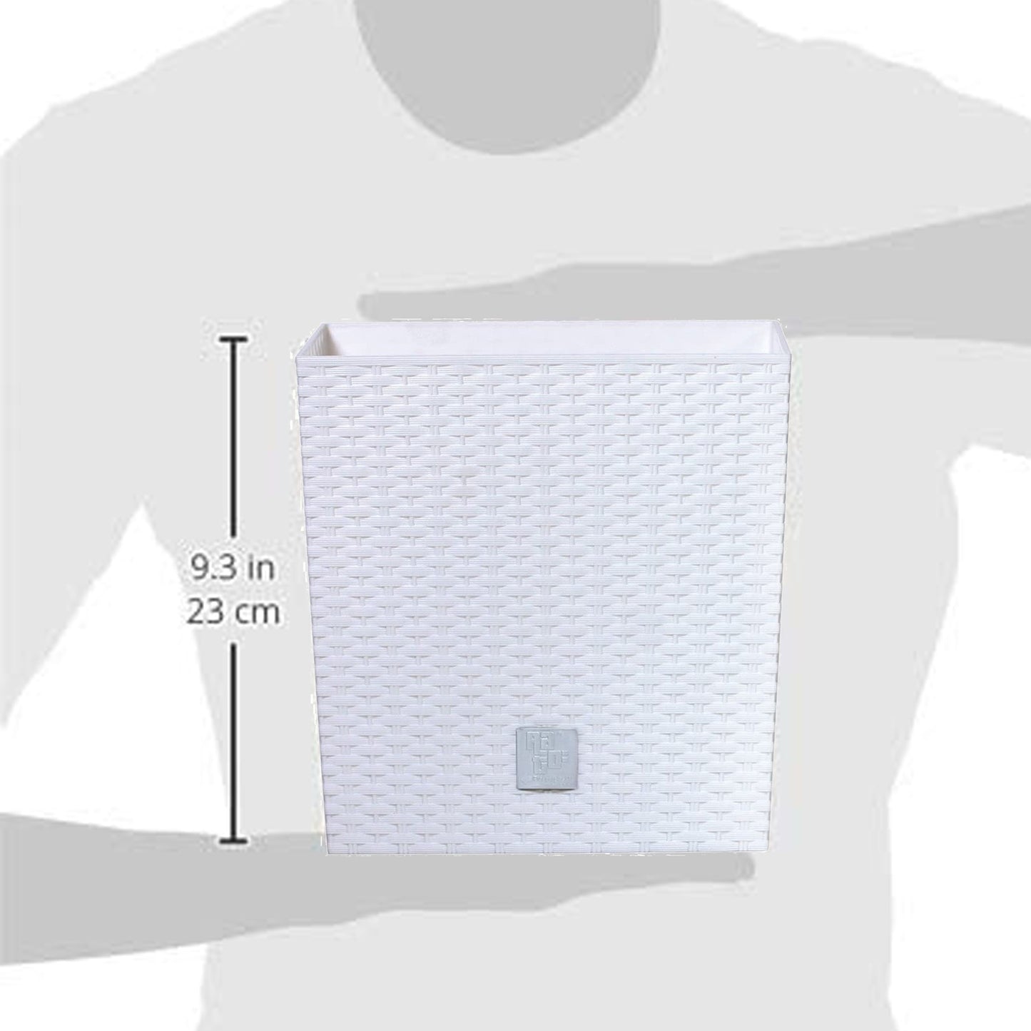 Maceta Rato 10 Litros Con Cubilete Para Plantar En Color Blanco 22,3 X 22,3 X 22,8 Cm._1