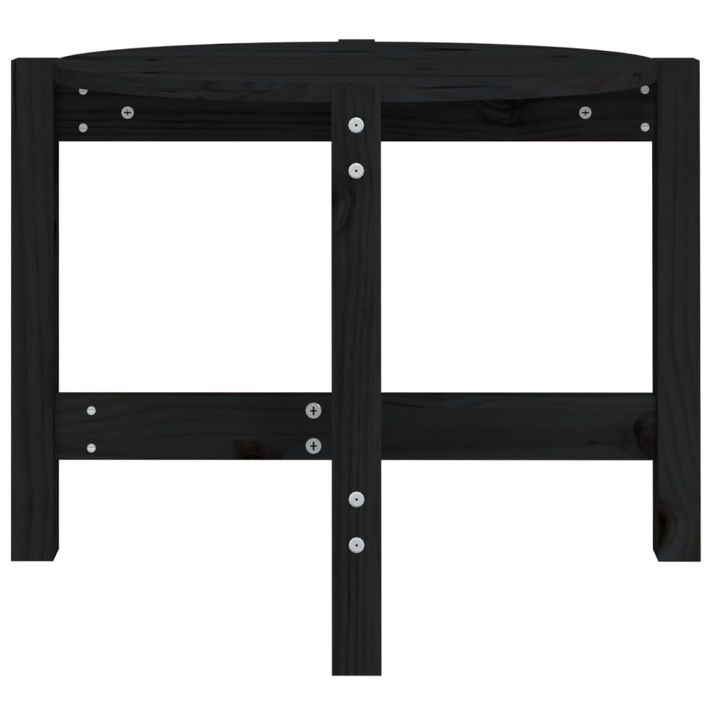 Mesa De Centro De Madera Maciza De Pino Negro 62,5x45 Cm_3