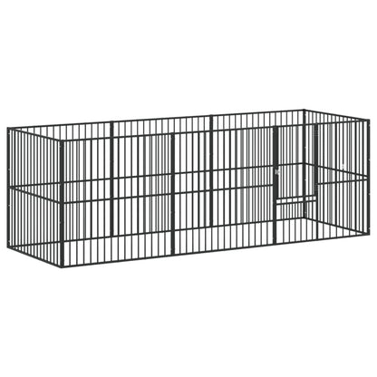 Corralito Para Perros Con 8 Paneles Acero Galvanizado Negro_0