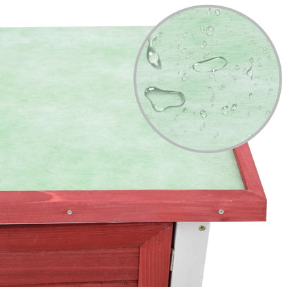 Vidaxl Jaula Conejera Con 1 Puerta Madera Rojo_5