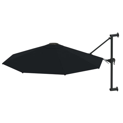 Vidaxl Sombrilla De Pared Con Palo De Metal Negro 300 Cm_1